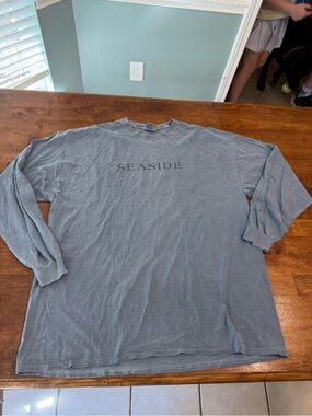 Seaside Florida Long Sleeve T-Shirt Blue Gray Comfort Colors XXL Large Fair